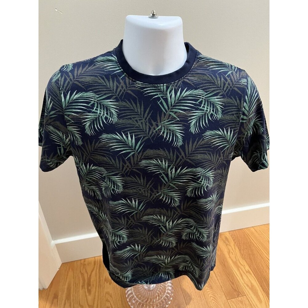 Knit Heritage Tailored Clothier Mens Short Sleeve Shirt Blue Green Medium
